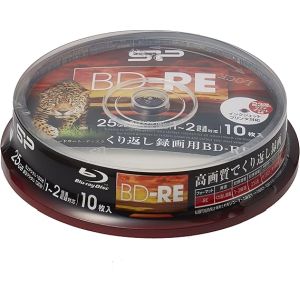 シリコンパワー Silicon Power SPBDREV25PWA10S 録画用BD-RE 1-2倍速記録対応 インクジェットプリンタ対応 10枚スピンドル