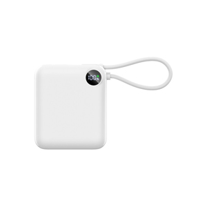 ラソス Lazos Lazos L-MC-1 モバイルバッテリー 10000mAh コンパクトモバ充 10000mAh PD対応 Type-Cケーブル付 ホワイト