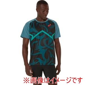 アシックス asics アシックス 2091A740 クールグラフィック半袖シャツ アトランティスブルー XS