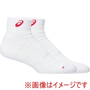 アシックス ASICS アシックス 3053A162 グリップショートソックス12 ブリリアントホワイトxファイアリーレッド L