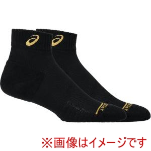 アシックス asics アシックス 3053A163 サポートショートソックス12 パフォーマンスブラックxゴールド M