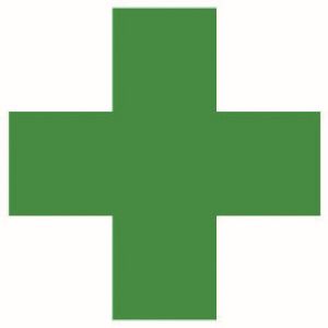 ユニット UNIT ユニット 371-12 緑十字ステッカー 120×120mm  5枚組