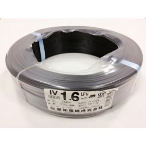 愛知電線 AEW 愛知電線 IV1.6M-B300 IVケーブル ビニル絶縁電線 600V 1.6mm 300m 黒