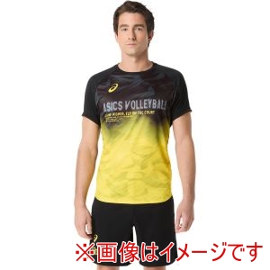 アシックス ASICS アシックス 2051A373 トップライン半袖シャツ パフォーマンスブラックxビブラントイエロー XL