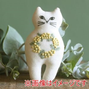ピース Piece ピース 刺しゅうキット nekogao 刺繍ブローチ ミモザのリース PHC-130-1