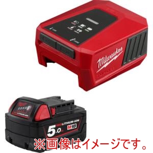 ミルウォーキー milwaukee ミルウォーキー M18 TC-501 LR JP M18 TOP-OFF USB-C 充電器 5.0Ah x 1 キット 直送品