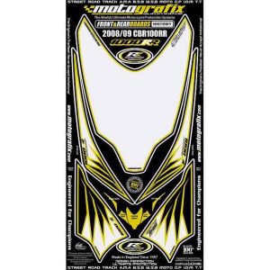 モトグラフィックス MOTOGRAFIX モトグラフィックス MT-NH010WY ボディパッド FRONT/REAR CBR1000RR 08-09