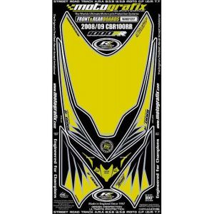 モトグラフィックス MOTOGRAFIX モトグラフィックス MT-NH010Y ボディパッド FRONT/REAR CBR1000RR 08-09