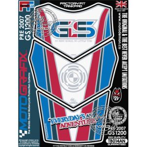 モトグラフィックス MOTOGRAFIX モトグラフィックス MT-TB014AN タンクパッド WHT/RED/ブルー BMW GS1200 -07