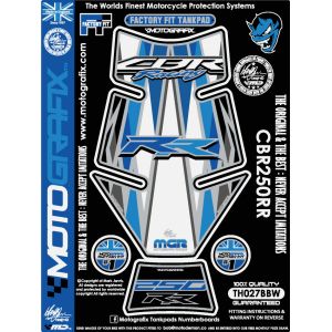 モトグラフィックス MOTOGRAFIX モトグラフィックス MT-TH027BBW タンクパッド BLU/BLU/WHT CBR250RR 17-
