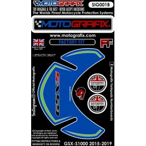 モトグラフィックス MOTOGRAFIX モトグラフィックス MT-SIG001B タンクプロテクター ブルー GSX-S1000/F 15-17