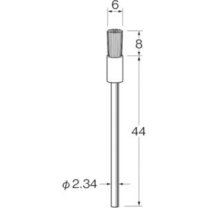 日本精密機械工作 リューター B4120 軸付エンド型ブラシ軸径 mm :2.34毛材:真ちゅう線 日本精密機械工作