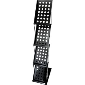 セーフラン セーフラン 13886 折りたたみカタログスタンド4段 高さ約130cm 黒