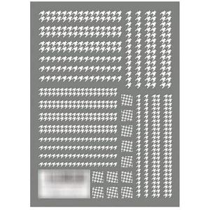 イングカワモト イングカワモト ツメキラ ネイルシール 千鳥格子 ver.2 ホワイト マルチカラー 1枚 NN-CDR-101