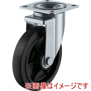 ユーエイ ユーエイキャスター RJ2-150NWR プレート式 自在 キャスター ゴム 車輪径150mm Jタイプ RJ2型 取付寸法80×80 75×75