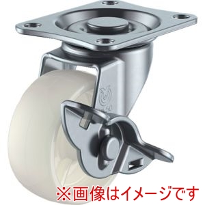 ユーエイキャスター YUEI ユーエイキャスター LG-50NS プレート式 自在 キャスター ナイロン 車輪径50mm ストッパー付き Lタイプ LG-S型 取付寸法46×35