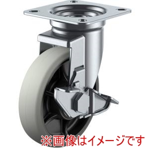 ユーエイキャスター YUEI ユーエイキャスター GUJ-150S プレート式 自在 キャスター ウレタン 車輪径150mm ストッパー付き Jタイプ J-S型 取付寸法94×94 87×87