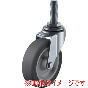 ユーエイキャスター YUEI ユーエイキャスター LT-75EL-W3/8-14 ねじ込み式 自在 キャスター エラストマー 車輪径75mm Lタイプ LT型 ネジ寸法W3/8×14山数16
