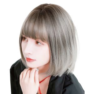 富士達 富士達 ガーリーフラット ボブ ブラック グレー D-3111-BkGy