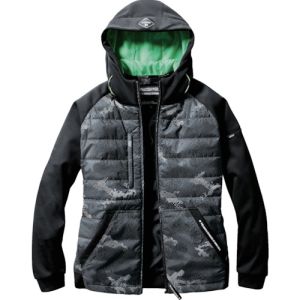 バートル BURTLE バートル 3210-38-M TC防風フーディジャケット ユニセックス カモフラブラック