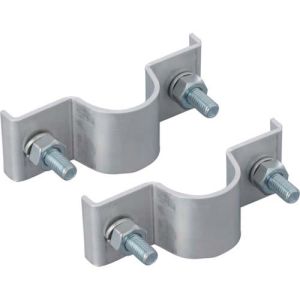 ユニット UNIT ユニット 395-53 標識取付バンド平リブ用2ケ組 アルミ 38.1Ф用