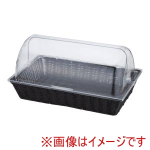 トーダイ トーダイ PP ベーカリーバスケット 長角 1/1 カバー付 BB-424-BK