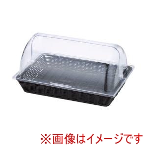 トーダイ トーダイ PP ベーカリーバスケット 長角 1/1 カバー付 ブラック BB-1165C-BK