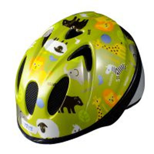 徳島双輪 TETE 徳島双輪 テテ スプラッシュハート XSサイズ 48～52cm アニマルグリーン 子供用自転車ヘルメット
