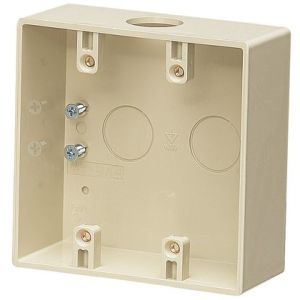未来工業 ミライ 未来工業 PVR-AWJ 2ヶ用露出スイッチボックス コネクタ無 ノック穴付 ベージュ 1個