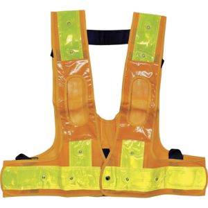 ミズケイ ミズケイ 5941163 フルハーネス用LED安全ベスト 装着できるんです キングサイズ 黄/黄 赤LED