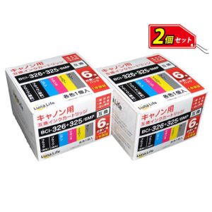 ワールドビジネスサプライ Luna Life キヤノン用 互換インクカートリッジ BCI-326+325/6MP 6本パック×2 LN CA325+326/6P*2PCS