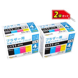 ワールドビジネスサプライ Luna Life ブラザー用 互換インクカートリッジ LC11-4PK 4本パック×2 お買得セット LN BR11/4P*2PCS