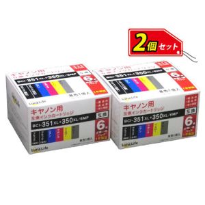 ワールドビジネスサプライ Luna Life キヤノン用 互換インクカートリッジ BCI-351XL+350XL/6MP 6本パック×2 LN CA350+351/6P*2PCS