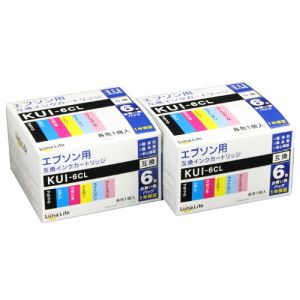ルナライフ Luna Life ルナライフ エプソン用 KUI-6CL 互換インクカートリッジ 6本セット×2個パック