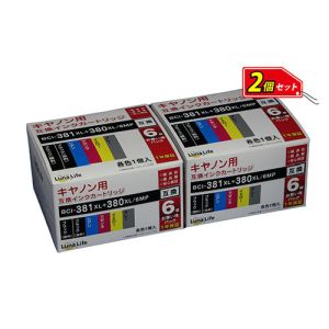 ルナライフ Luna Life ルナライフ キヤノン用 互換インクカートリッジ 6本パック×2 お買得セット LNCA380+381/6P*2PCS