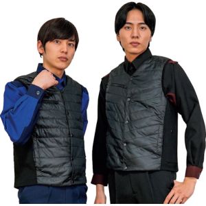 岡潮 岡潮 OK40206-M 黒色発熱ベスト+モバイルバッテリー10,000mAhセット M