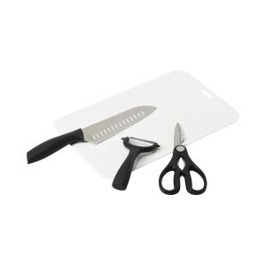 リバティーコーポレーション リバティー 三徳包丁 ピーラー キッチンバサミ まな板 4点セット FN-170 ベーシック