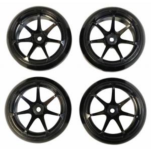 トップライン TOPLINE トップライン ホイルハメ込済引ッ張リドリフトタイヤ T7 +1 ブラック TOPLINE