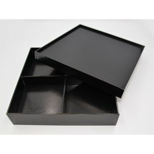 パックスタイル パックスタイル 重箱 黒漆 貼箱 8寸 四ツ仕切【weeco】 1ケース(40) 00654711 メーカー直送 法人限定 代引不可 北海道沖縄離島不可