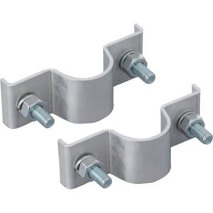 ユニット UNIT ユニット 395-53 標識取付バンド平リブ用2ケ組 アルミ 38.1Ф用