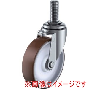 ユーエイキャスター YUEI ユーエイキャスター ET-100UHF-M12-35 ねじ込み式 自在 キャスター ウレタン 車輪径100mm Eタイプ ET型 ネジ寸法M12×35ピッチ1.75
