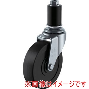 ユーエイキャスター YUEI ユーエイキャスター LTF-50R-24P 差し込み式 自在 キャスター ゴム 車輪径50mm Lタイプ LTF型 パイプ径24