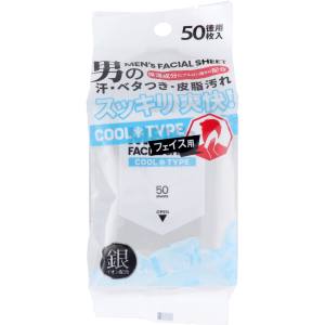 iiもの本舗 iiもの本舗 メンズ フェイシャルシート フェイス用 クールタイプ 徳用 50枚入