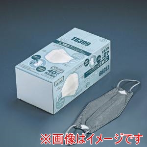 中部物産貿易 中部物産貿易 3DサージカルマスクTB399 40入 グレー