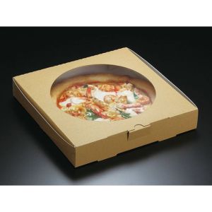 パックスタイル パックスタイル 惣菜容器 窓付ピザ箱 10インチ 未晒クラフト 【weeco】 1ケース(100) 00648504 メーカー直送 法人限定 代引不可 北海道沖縄離島不可