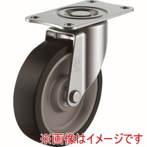 ユーエイキャスター YUEI ユーエイキャスター SFHG-100NRB プレート式 自在 キャスター ゴム 車輪径100mm SILENTタイプ SFHG型 取付寸法82×40