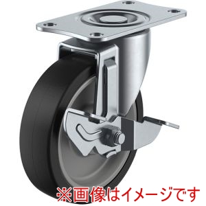 ユーエイキャスター YUEI ユーエイキャスター SFHG-100NRBDS プレート式 自在 キャスター ゴム 車輪径100mm SILENTタイプ SFHG-DS型 取付寸法82×40