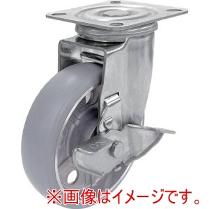 ユーエイ ユーエイ SUS-AUUJ-150S プレート式 自在 ステンレスキャスター アルティメットウレタン 車輪径150mm ストッパー付き Jタイプ SUS-J-S型