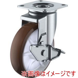 ユーエイキャスター YUEI ユーエイキャスター SUS-BRUJ2-125S プレート式 自在 ステンレスキャスター 車輪径125mm Jタイプ SUS-J2-S型 取付寸法80×80 75×75