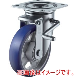 ユーエイ ユーエイ PMS-100APULB R プレート式 自在 キャスター プレミアムウレタン 車輪径100mm ストッパー付き PMタイプ PMS-LB R型 取付寸法74×74 67×67